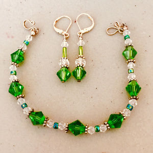 "Irish Eyes" Artisan Bracelet & Earring set